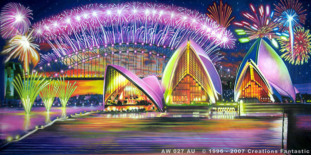 AW027 SYDNEY HARBOUR FIREWORKS Backdrop