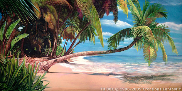 Tropical Beach 1B Party Backdrop