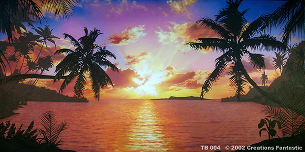 Tropical Beach sunset event backdrop image