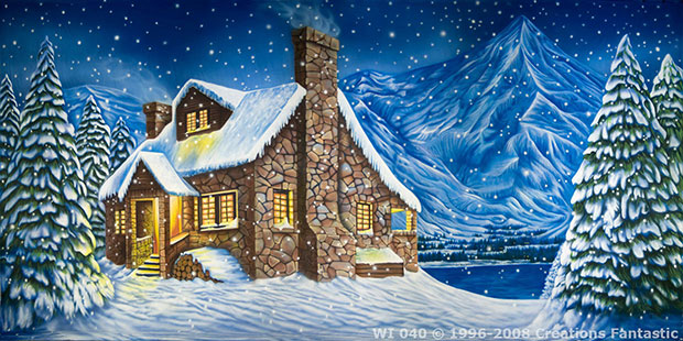 Winter Cottage backdrop image