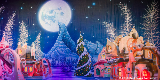 Whoville Christmas Backdrop - Backdrops Fantastic