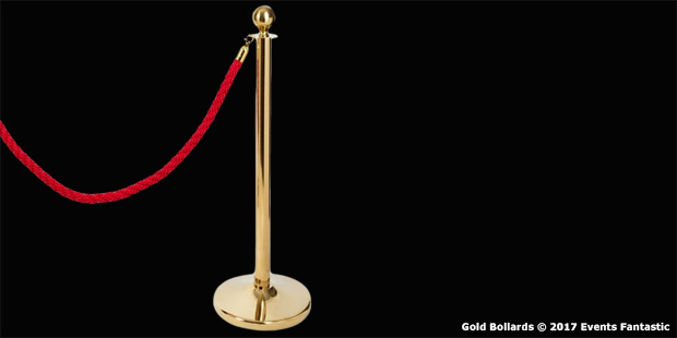 Gold Brass Bollards for hire