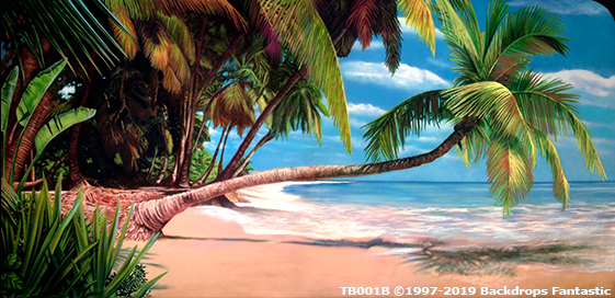 Tropical Beach 1B Party Backdrop