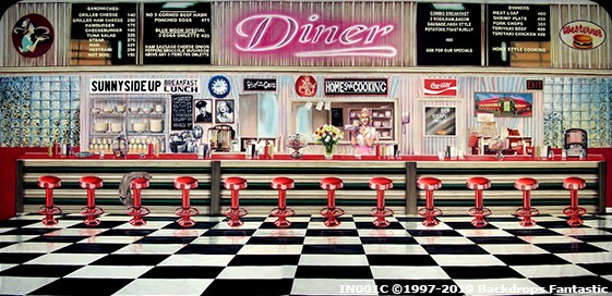 Diner Interior C Party Backdrop
