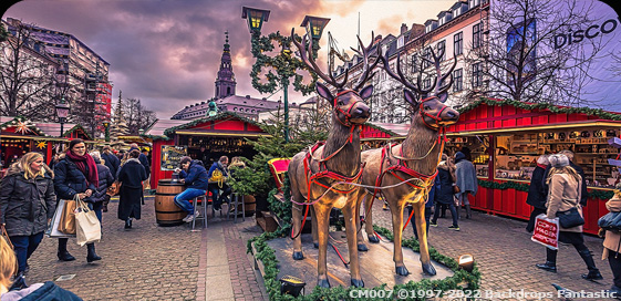 Christmas Markets Denmark with giant reindeers
