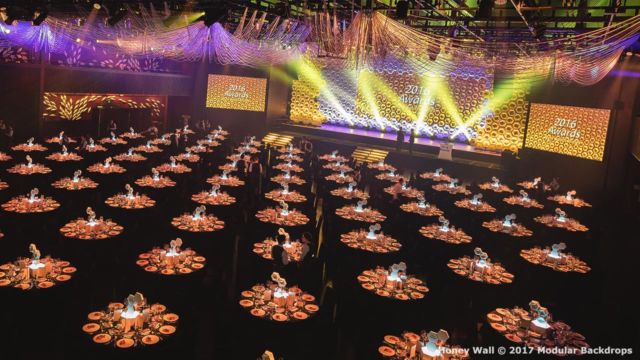 Honey Backdrop Star Casino Gala Awards Projection Mapped Stage Set